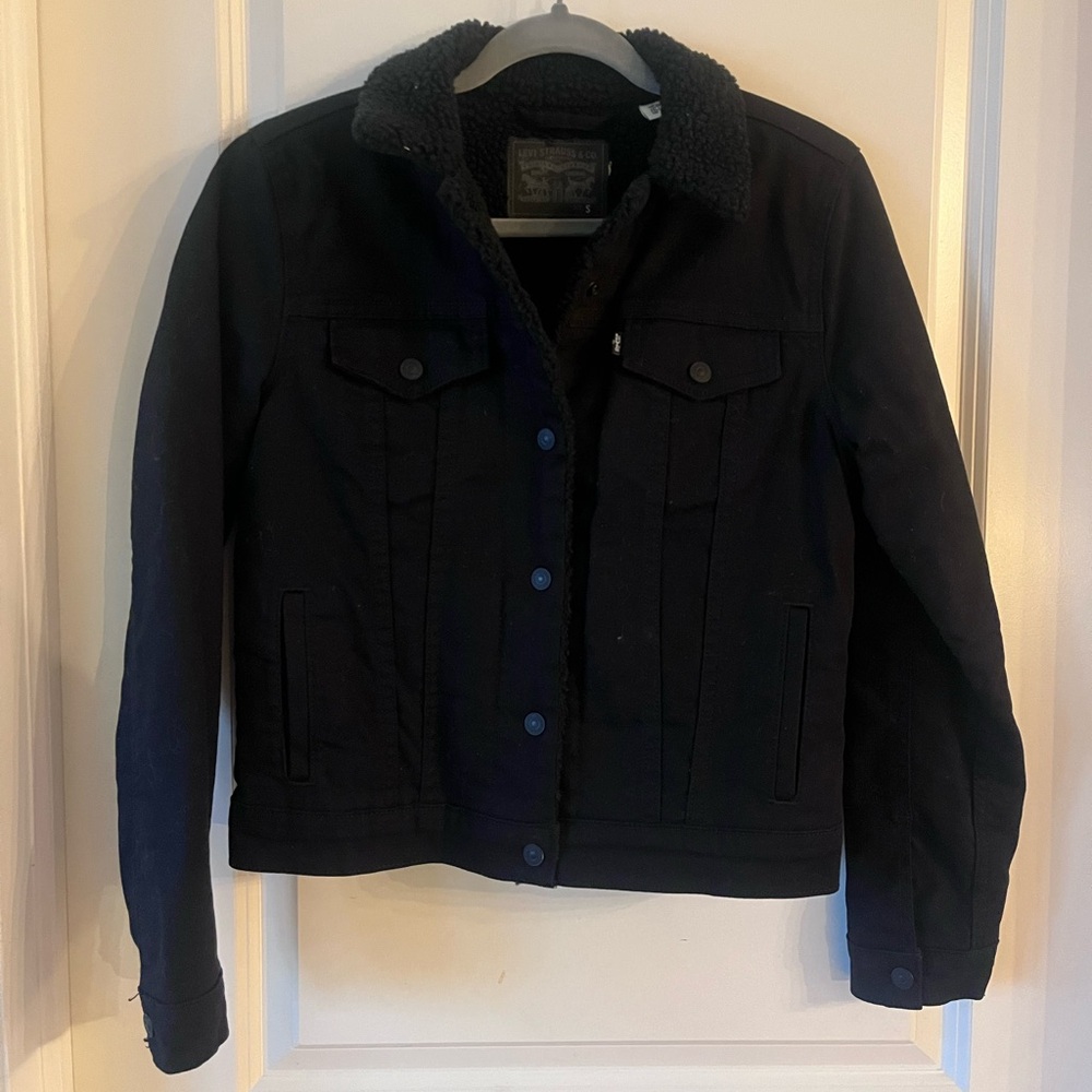 Levi's Black Sherpa Jean Jacket